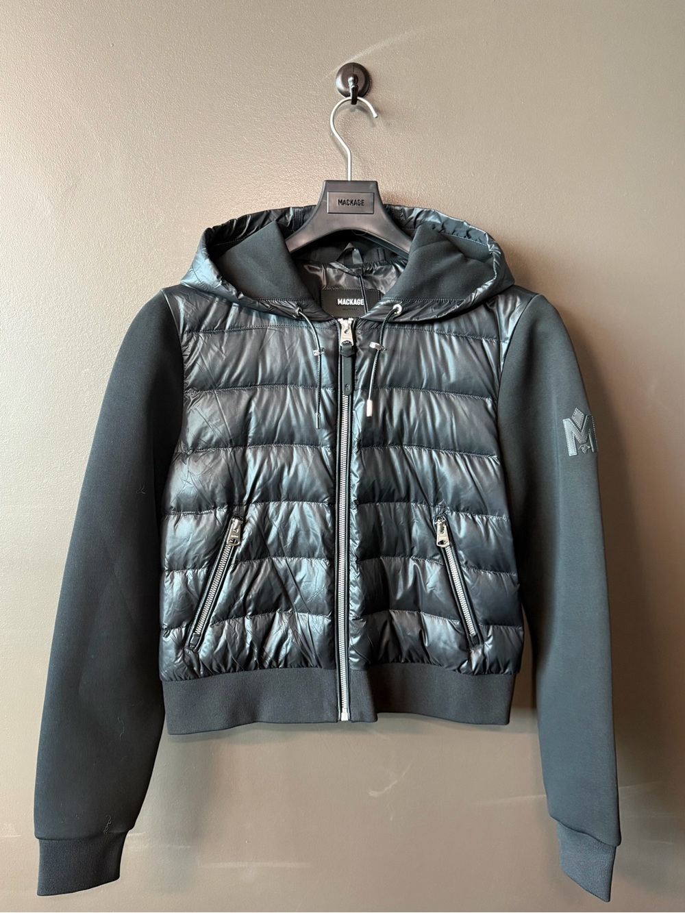 Mackage Ramona Black Hooded Down Jacket